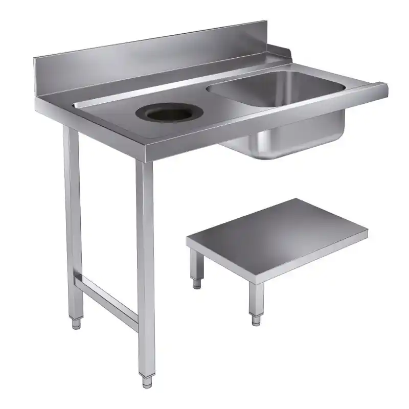 Table D'Approvisionement Étagère Avec Trou Déchets 1200 À Gauche Pour 7280.0045-0046 - Combisteel - 7106.0015 Seulement Aujourd’hui