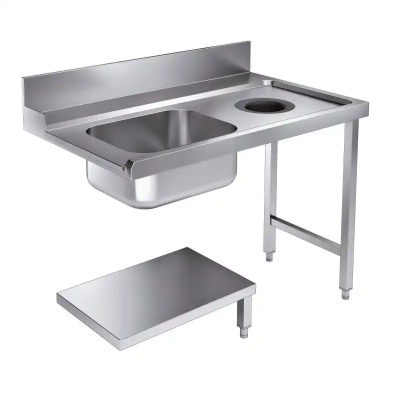 Table D'Approvisionement Étagère Avec Trou Déchets 1200 À Droite Pour 7280.0045-0046 - Combisteel - 7106.0020 Bon Plan