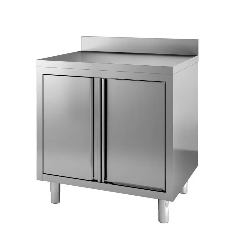 700 plan de travail portes coulisst bord relevé - Combisteel Gros Lot