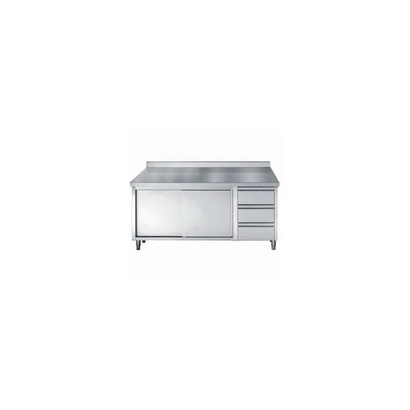 700 plan de travail portes coulisst tiroirs bord relevé - Combisteel Meilleure Vente