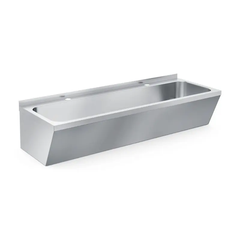 Haute Qualité Lavabo double en acier inox 1200x425x165mm - Combisteel