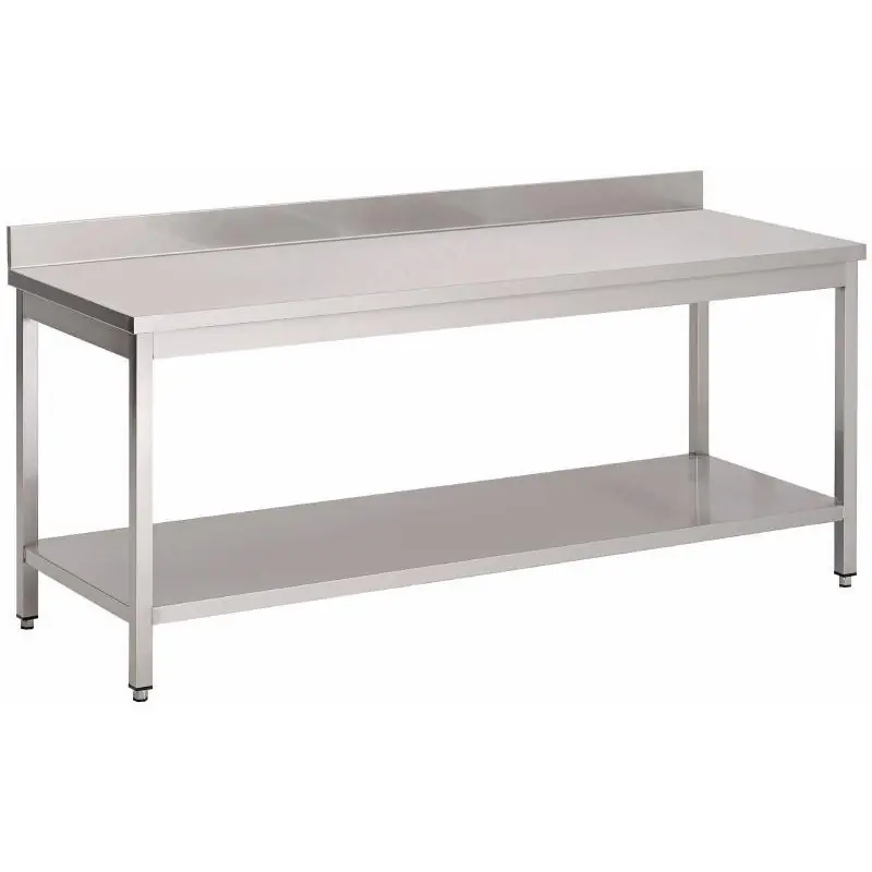 Produit De Marque Table en acier inoxydable avec dosseret profondeur 700 mm