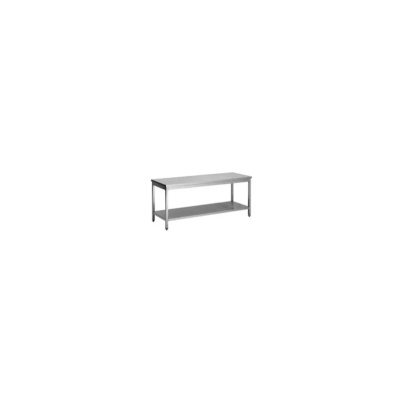 Artisanat Table Inox 304 Demontable Centrale Avec Etagere - Pieds Carres