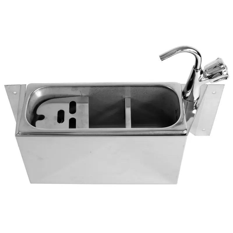 Paiement Sécurisé Cuillère À Glace Évier Avec Robinet 380X120X150Avec Trou D'Évacuation, Raccordement À L'Eau Et Tuyau D'Évacuation - Combisteel