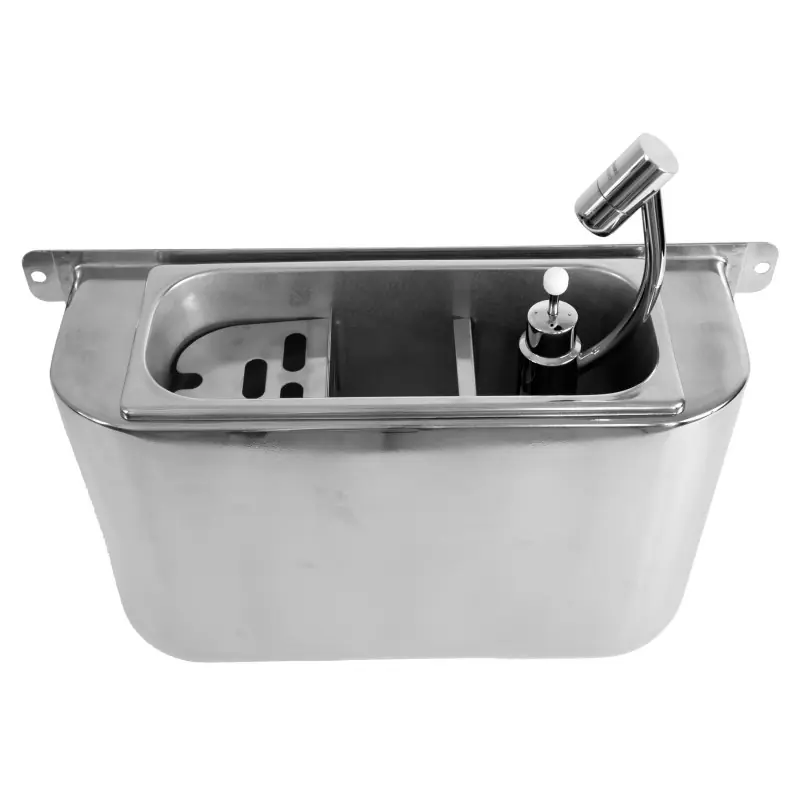 Petit Prix Cuillère À Glace Évier Avec Douchette 410X120X270Avec Trou D'Évacuation, Raccordement À L'Eau Et Tuyau D'Évacuation - Combistee