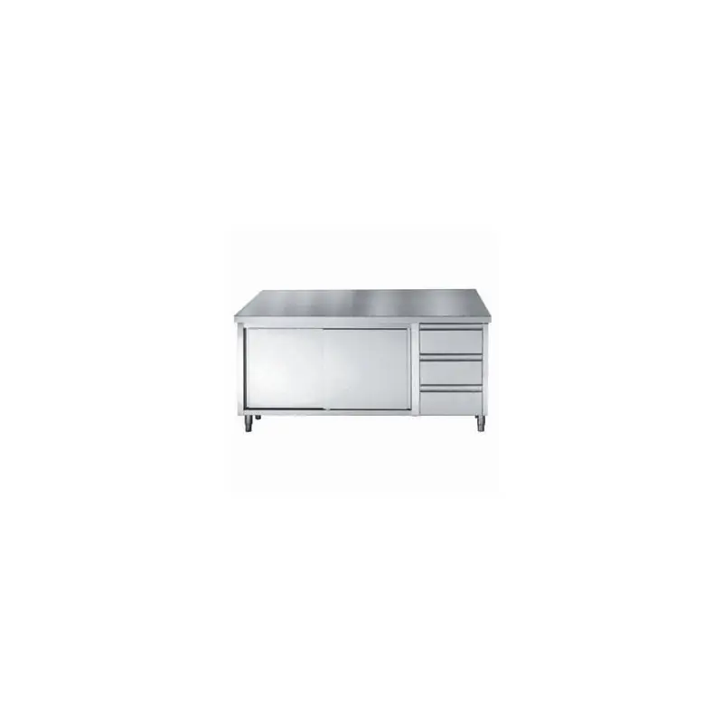700 Plan De Travail Portes Coulisst Tiroirs 2000 - Combisteel - 7452.0910 Prix Promo