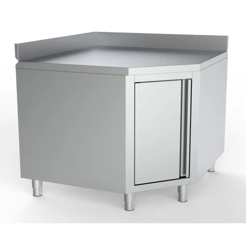 Remise Plan De Travail Angle Avec Porte Et Bord Relevé 1000/1000 Pour 700Mm Tables - Combisteel - 7333.0294