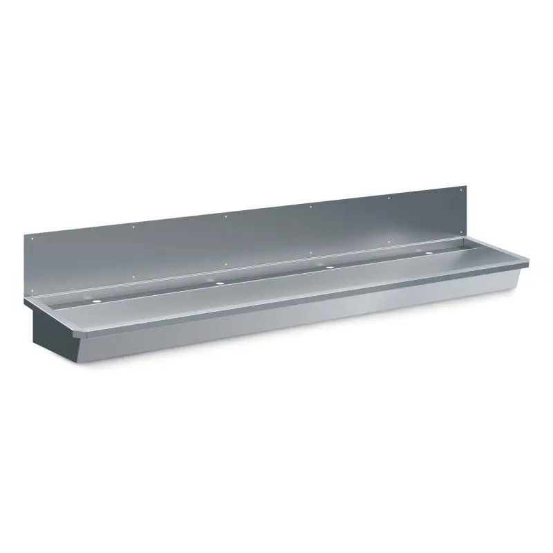Promotion Évier Inox 4 Robinets 2400MmBouchon De Vidange Et Couvercle Anti-Éclaboussures Inclus - Combisteel - 7013.4615