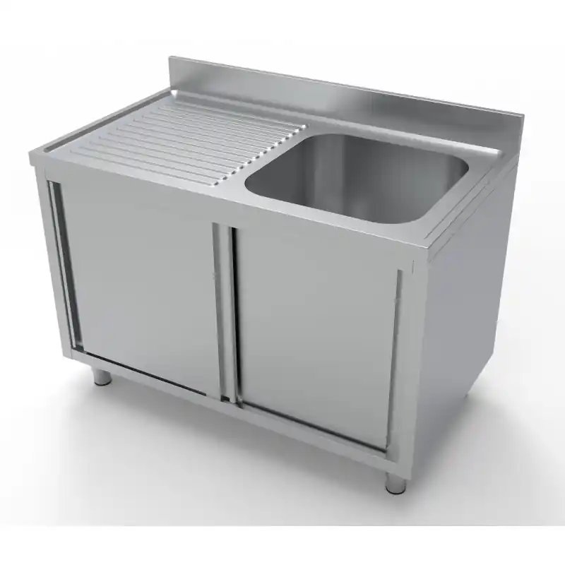 Bon Plan 700 Bloc-Évier Portes Coulisst 1 À Droite 1200 - Combisteel - 7333.0905