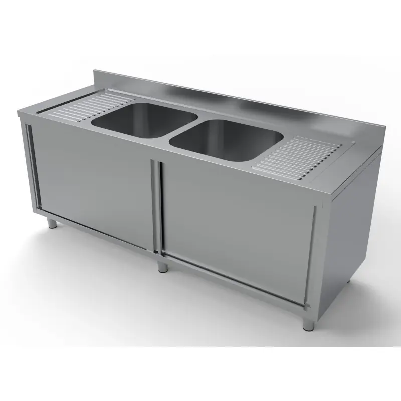 Vente Flash 700 Bloc-Évier Portes Coulisst 2 Centre 2000 - Combisteel - 7333.0920